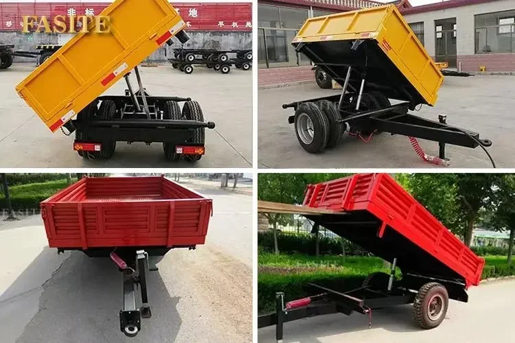 Agricultural Hydraulic Dump Trailer 5 Tons Mini Farm For Tractor