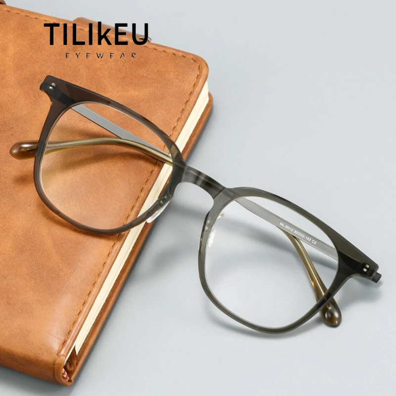 

New Fashion Nylon Titanium Glasses Frame Men Ultralight Retro Square Myopia Blue Light Eyeglasses Women Designer Luxury Eyewear