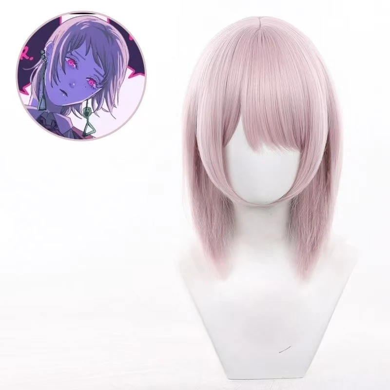 

Аниме игра бензопила человек Famine Devil Fami косплей парик короткий розовый ролевая вечеринка синтетические волосы термостойкое волокно розовая сетка