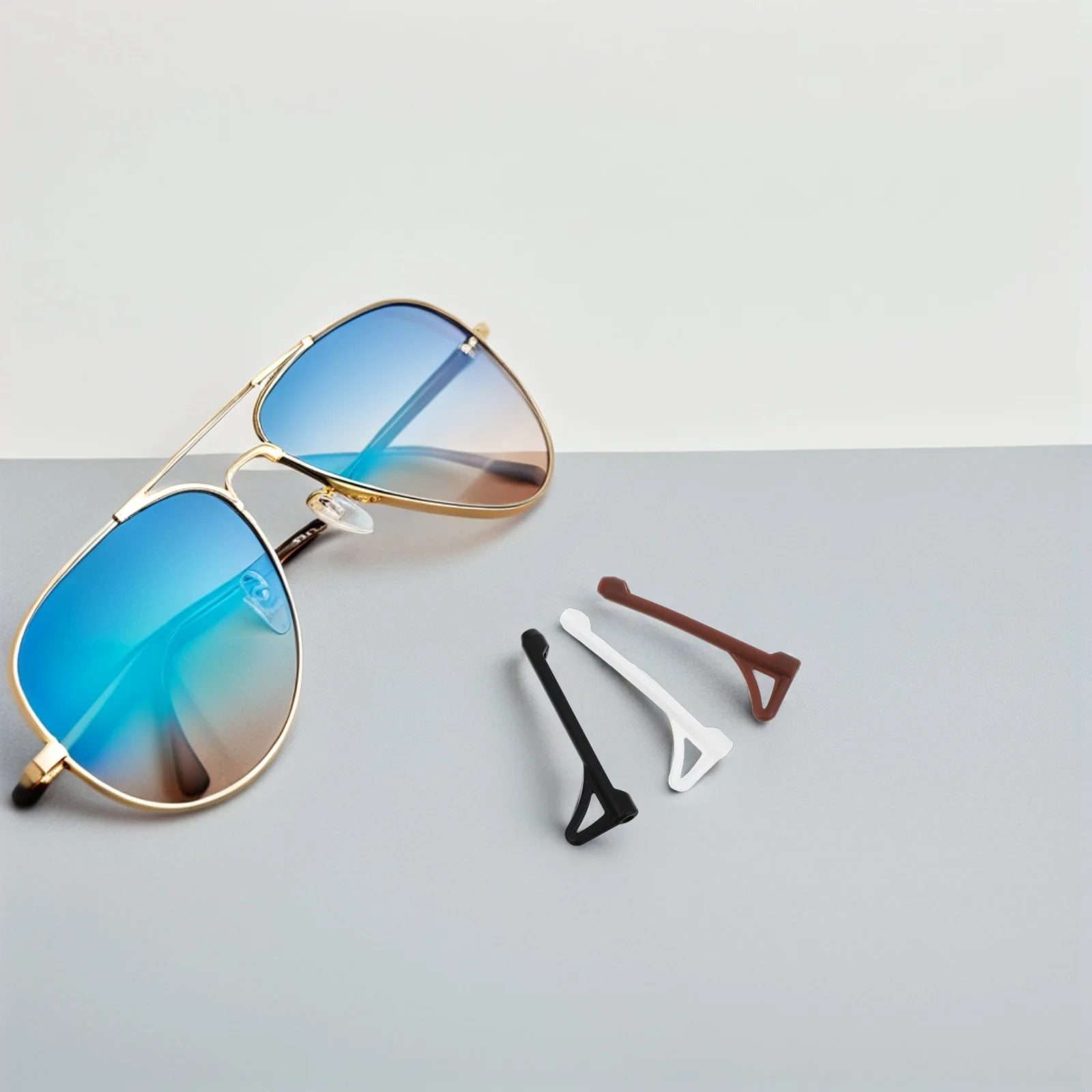 

Anti-Slip Glasses Temple Sleeves Soft Silicone Eyeglass Leg Covers Comfortable Fit for Secure Wearing Anti-Skid Eyewear