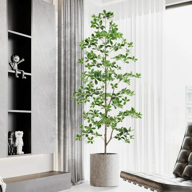 

7ft Tall Artificial Black Olive Tree with 1260 Lifelike Leaves, Tall Fake Greenery Olive Silk Plants Artificial Olive Tree Indoo