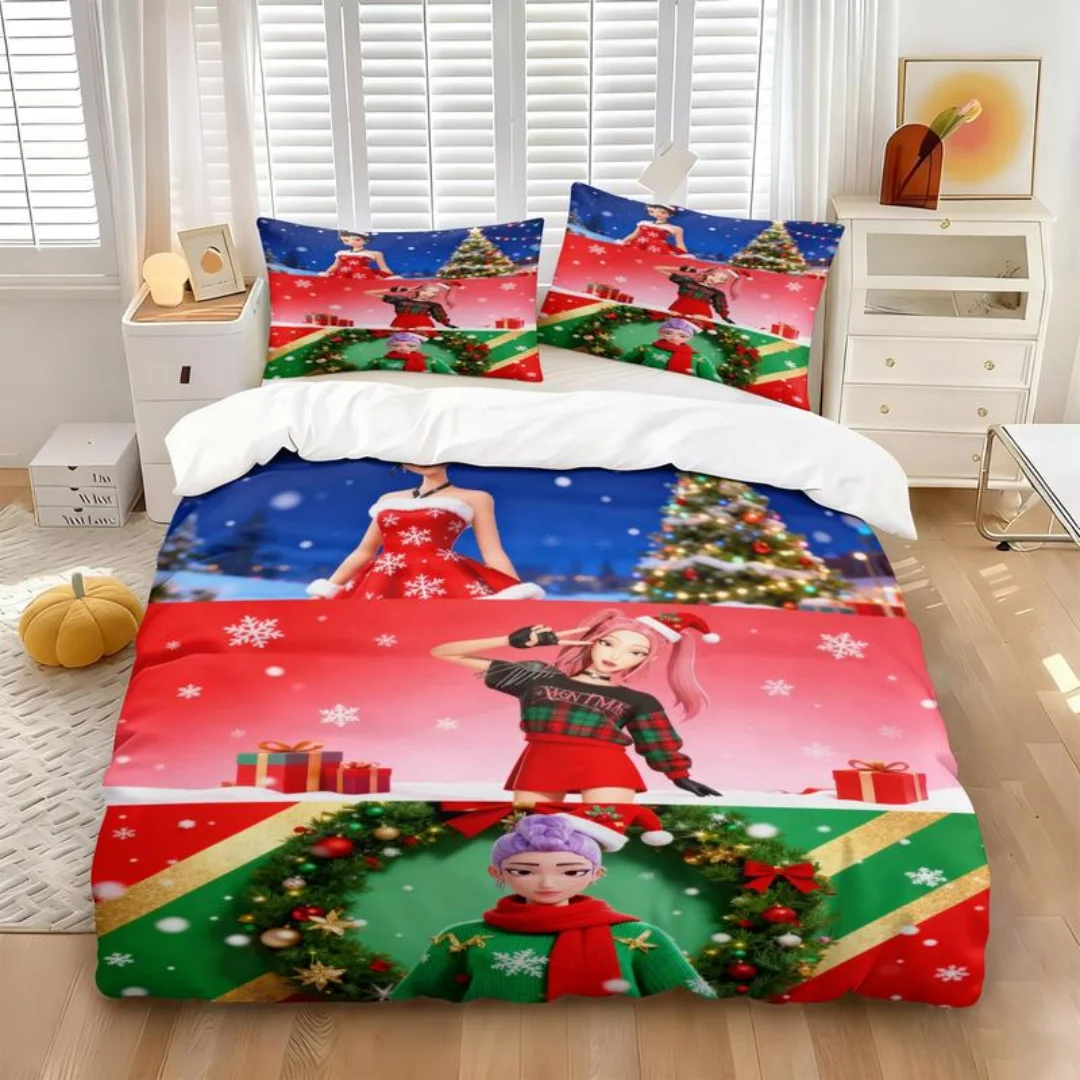 

KPop D-Demon Hunters Bedding Set Single Halloween Costume Bedding Set - 2-3 Piece Comforter Quilt Duvet Cover Pillow Case Sets