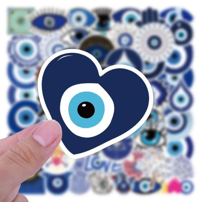 10/25/50pcs Evil Eyes Graffiti Stickers Aesthetic for Guitar Laptop Pad Phone Travel Luggage Cup Notebook Scrapbook Skateboard