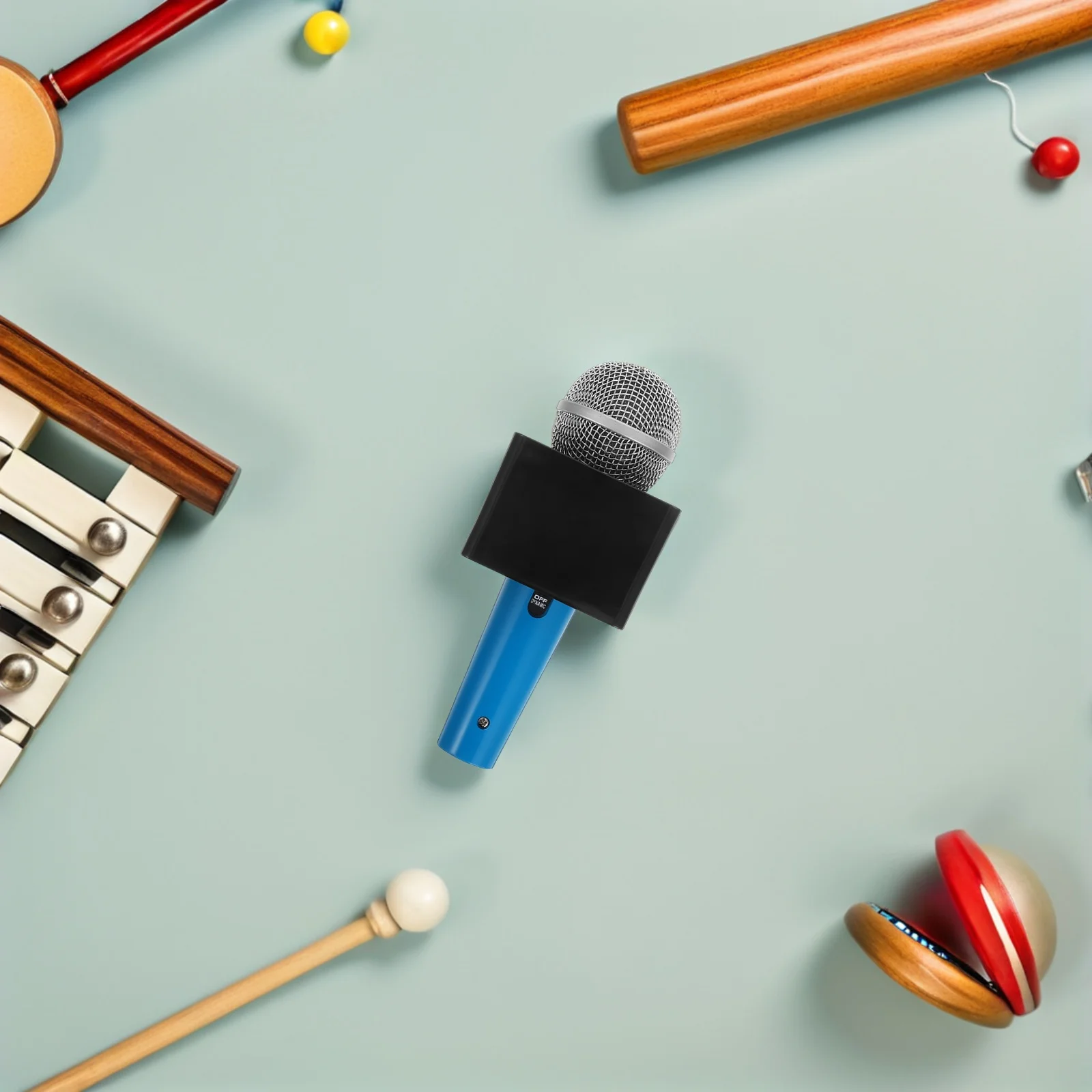 

Simulated Microphone Props Fake for Stage Performances Blue Plastic Play