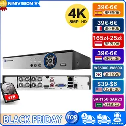 Обнаружение лиц XMeye H265+ 8MP 4K 8CH 8Channel 6 в 1 Audio Hybrid WIFI TVi CVI NVR AHD CCTV DVR Видеорегистратор наблюдения HD