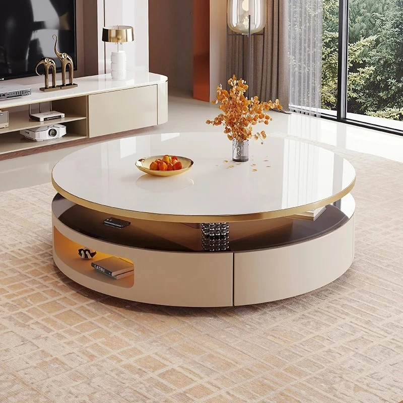 

Light luxury coffee table living room new creative high-end extended large apartment coffee table
