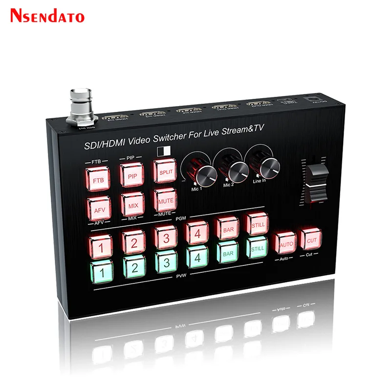 الجيل الثالث 3G SDI HDMI محول تشفير الفيديو متعدد 4 كاميرا محطة الإنتاج المباشر لالتقاط الفيديو مسجل البث المباشر مزيج الصوت