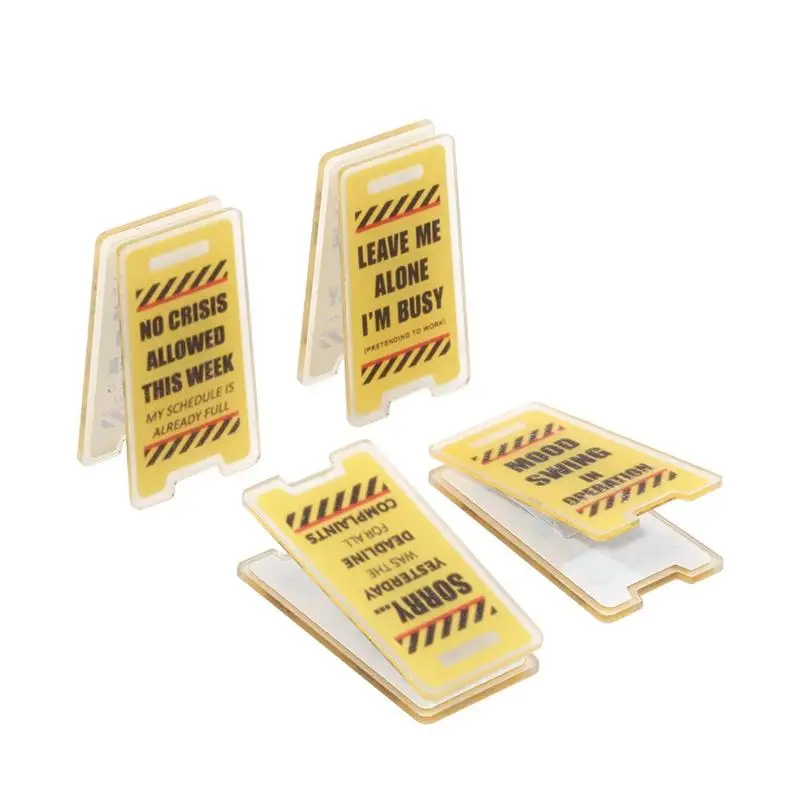 4PCS Acrylic Desk Warning Sign 