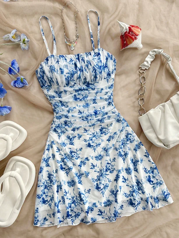 فساتين نسائية صيف 2025 فستان جديد عصري ومثير بمزاج رومانسي على الطراز الريفي فستان بسيط غير رسمي أنيق #3