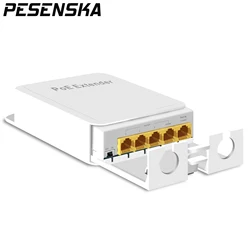 PESENSKA 야외 방수 POE 익스텐더, 1000Mbps 익스텐션 리피터, 1 인 4 출력 48V 네트워크 스위치 어댑터, IEEE 802.3at/af