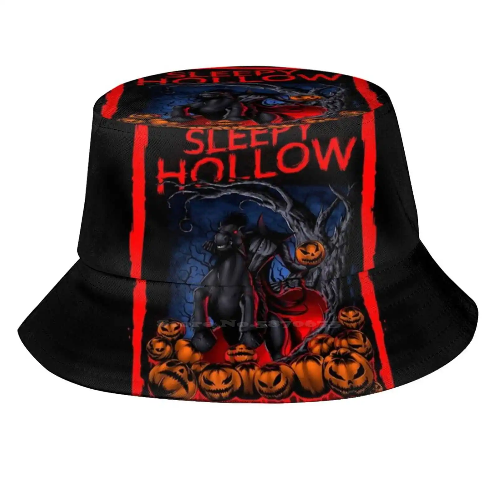 Sleepy Hollow Uv Protection Foldable Bucket Hats Women Men Halloween Gothic Dark Tim Burton Pumpkins Sleepy Hollow Sleepy