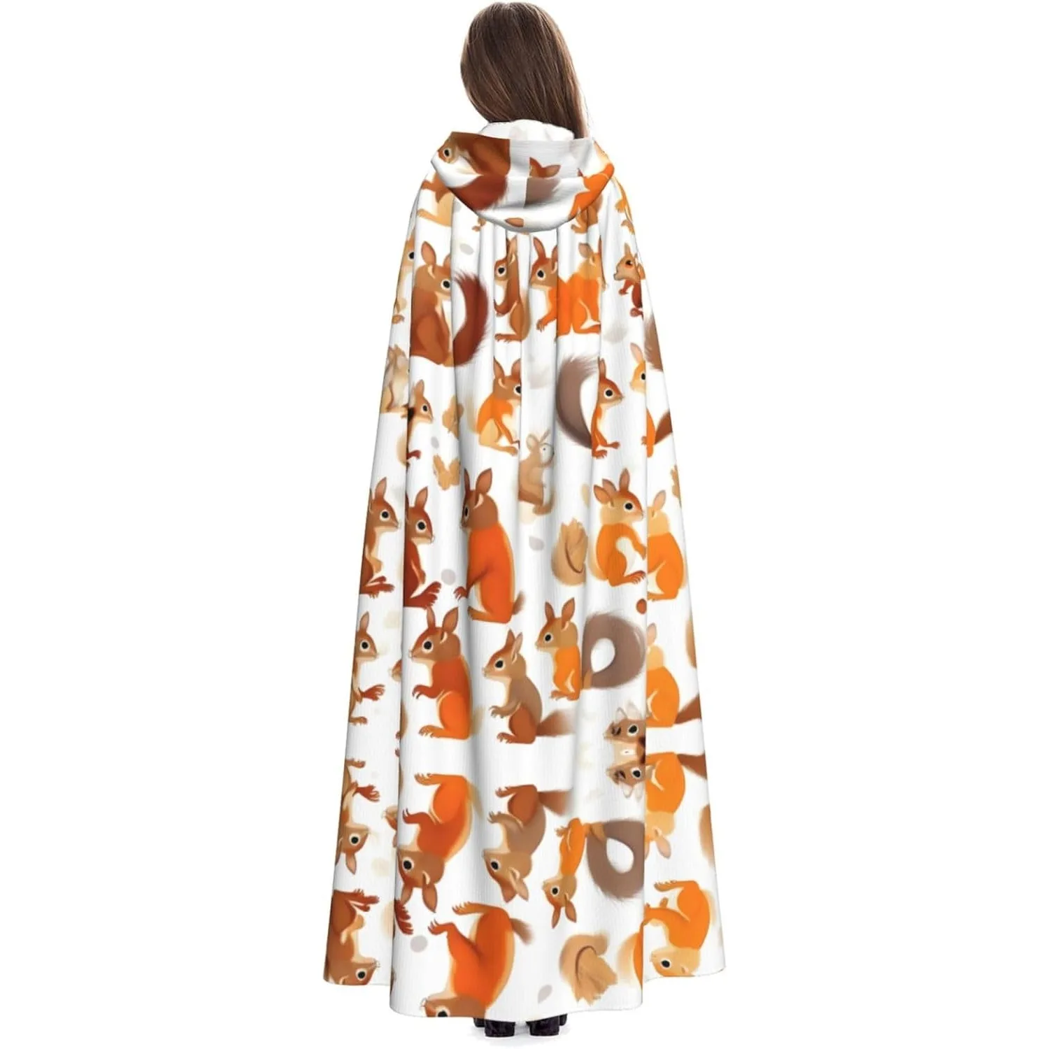 

Милая накидка с капюшоном и принтом белки для взрослых, карнавальная праздничная накидка, халат для косплея, костюм для вечеринки, готический карнавал
