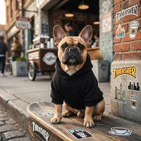Pet Dog Hoodies Autumn and Winter Season for Large Dog Clothes Solid Color Print Pattern French Bulldog Labrador Jacket Clothing 5