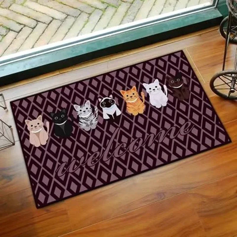 

Creative Animal Print Pattern Rectangular Floor Mat Children' Room Cartoon Decoration Small Carpet New Fashion Home Floor Pads
