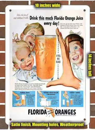 Metal Sign - 1950s Florida Oranges- 10x14 inches