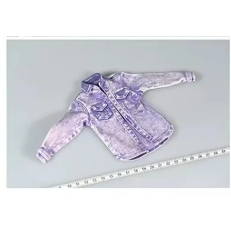 Escala 1/6, soldado feminino, tendência, solto, casaco de trabalho, camisa jeans lavada para figura de ação de 12 polegadas, acessórios, corpo diy