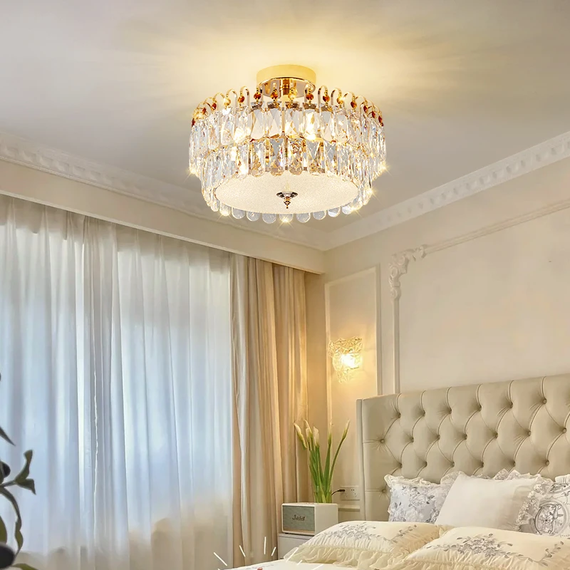 

Living Room Pendant Light French Luxury Crystal Ceiling Light Master Bedroom Innovative Dining Room Bedroom Lighting Fixtures