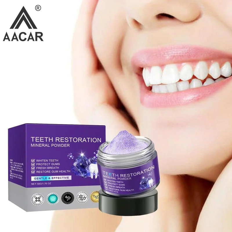 Purple Dental Powder Gently Clean Teeth Yellow Dental Tar Odor Fresh Breath Clean And Refreshing Daily Care Dental Powder