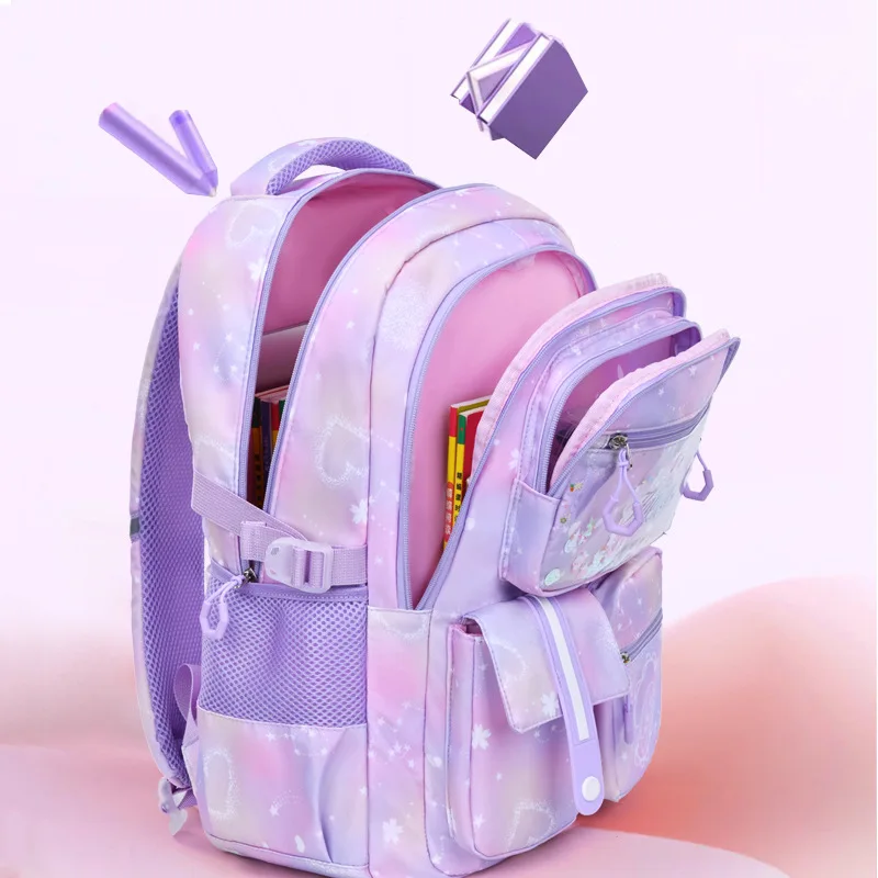 2024 Primary School Girls' Schoolbag Kawaii Lightweight Children's Bag Waterproof Bags Colorful Travel Backpack Mochilas Gifts