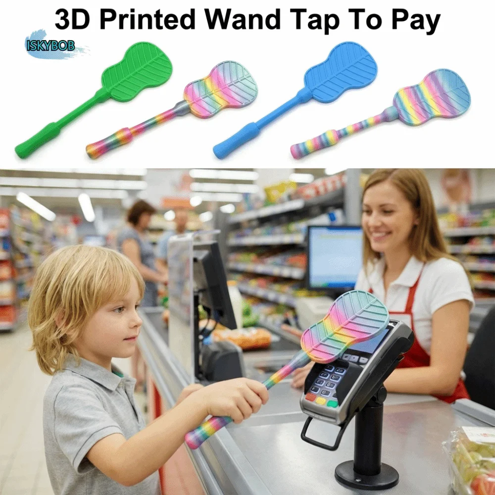 

Creative 3D Print Wand Tap To Pay Portable Lightweight Telescoping Credit Card Holder Convenient Checkout Funny