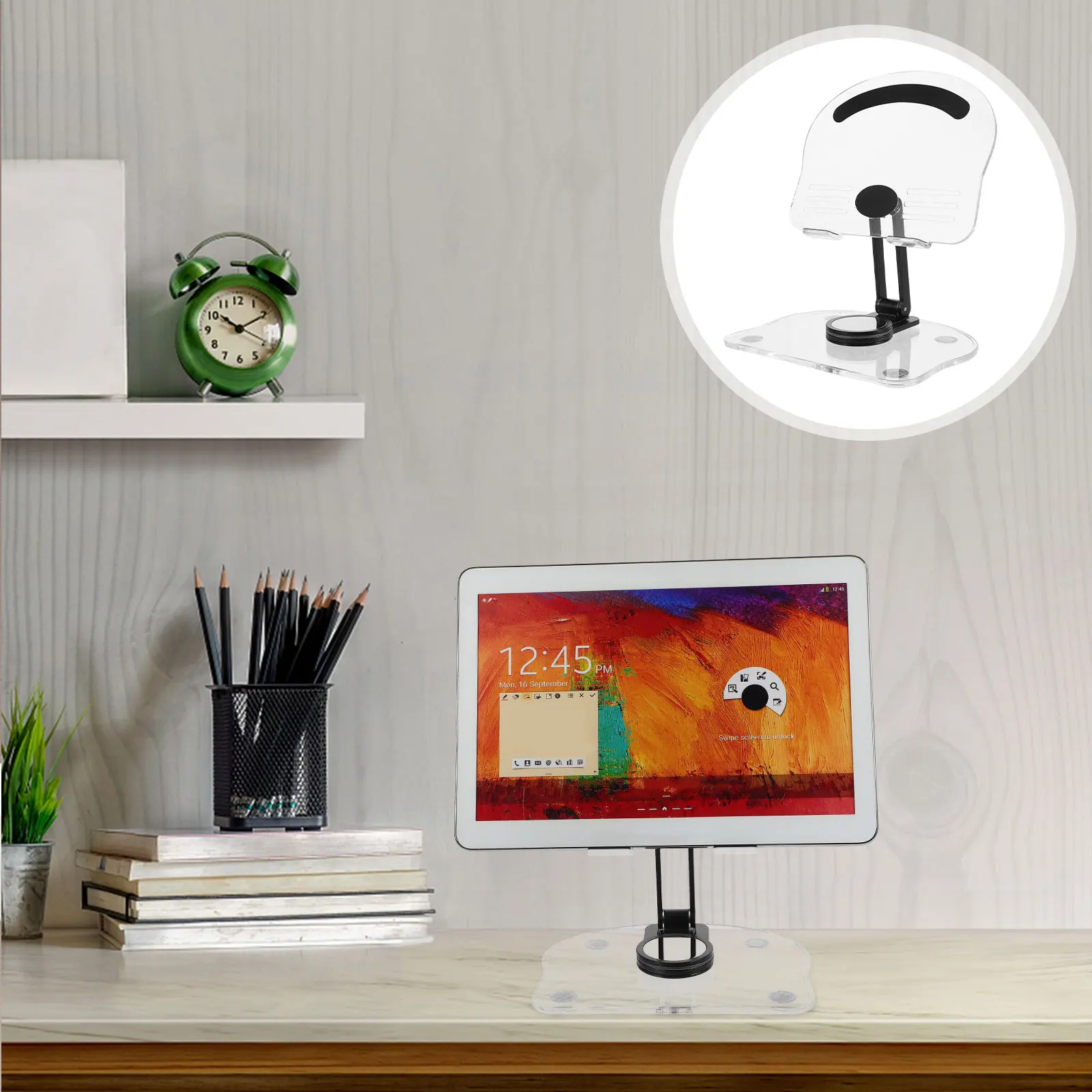 

Acrylic Foldable Tablet St 360 Degree Rotatable for Drawing Black Suitable Desk Laptop Phone Holder Adjustable Angle