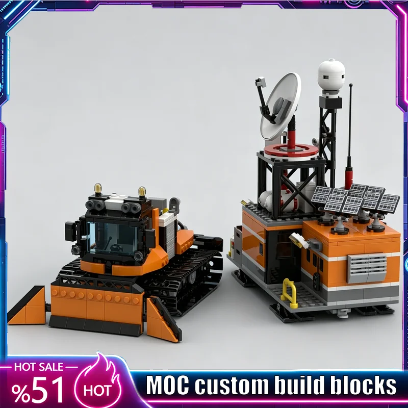 992PCS Arctic Wolf Mobile Comms Station MOC Vehicle Model Custom Puzzle Technical DIY Assembly Educational Toy Collection Gift
