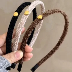 2pc Fashion Classic Retro Black Khaki Style Velvet Vintage Hairbands Headbands for Women Girls Bezel for HairBands Accessories