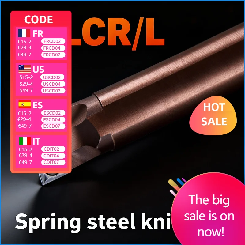 

SCLCR D16S D20T D25T D32U-SCLCR09 lathe cutter tool cnc Spring steel shockproof plus hardness lengthen CCMT Carbide Inserts