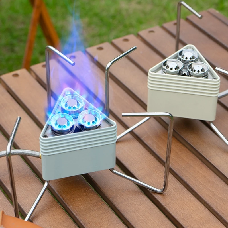 

3 Core Strong Power Camping Stove Portable Folding Backpacking Triple Burner 8000W Gas Stove for Cooking Hiking Picnic