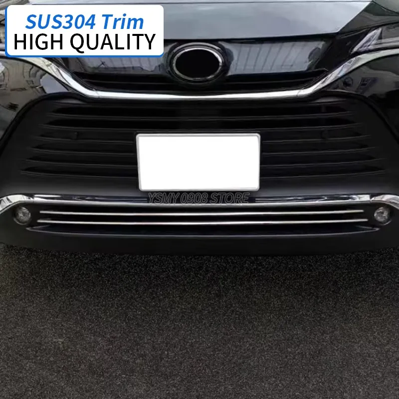 2PCS High Quality Stainless Steel Chrome Styling Car Exterior Accessories Front Bumper Grille Trim for Toyota Harrier 80 2020