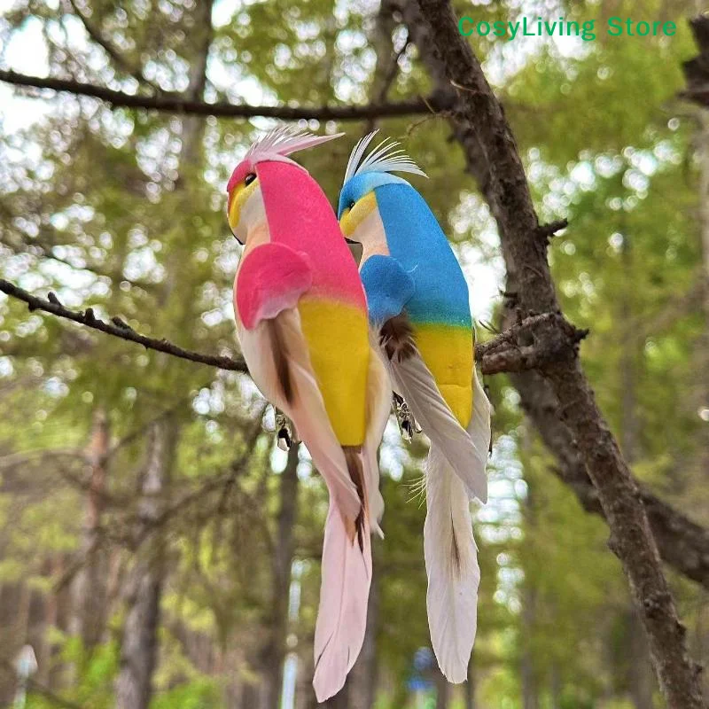 [CL]1Pcs 15cm Creative Miniature Lawn Handmade Simulation Parrot Animal Bird Doll Ornaments Garden Props Decoration[CL]