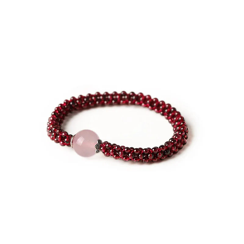 Natürlicher Granatstein und rosa Kristall, Achat und Amazonit, weibliche Perlen, Armband, Schmuck für Frauen, beste Geschenke – Detail 8