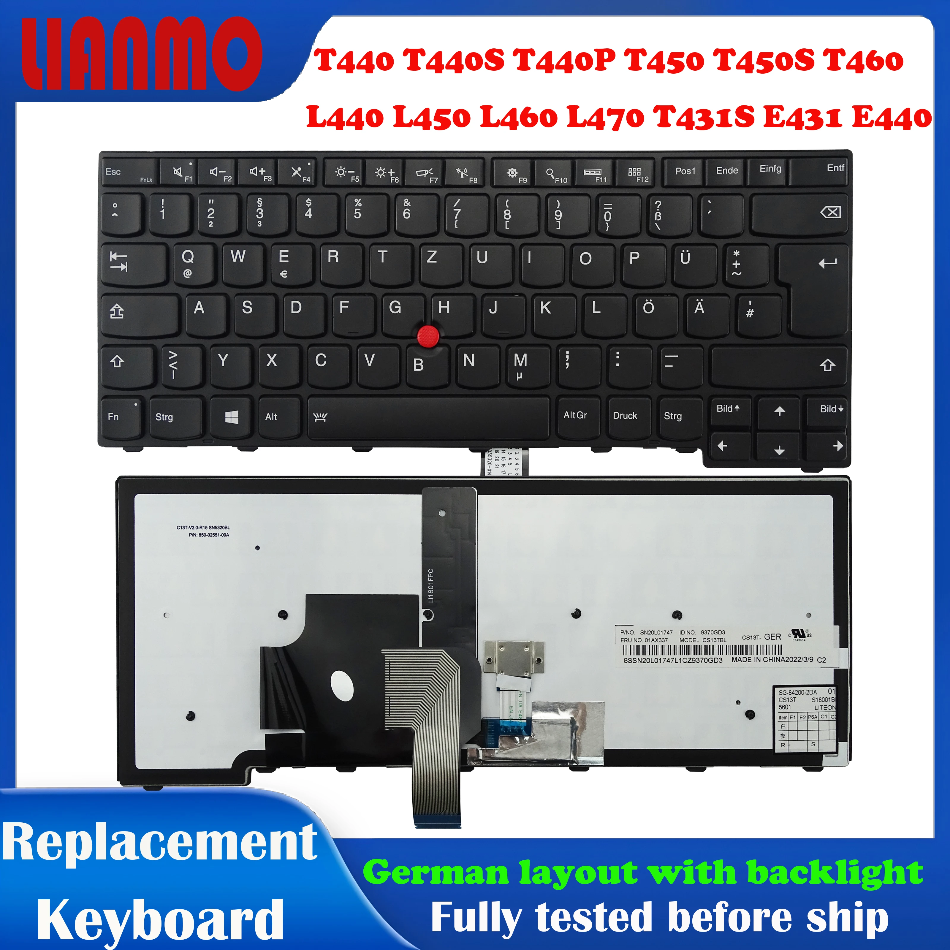 German notebook keyboard Suitable for Lenovo ThinkPad T440 T440S T440P T450 T450S T460 L440 L450 L460 L470 T431S E431 E440