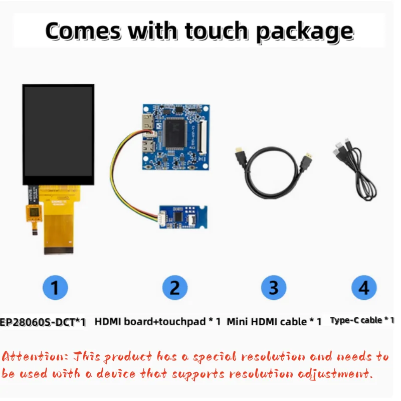 Imagem -05 - Módulo Lcd de 28 Polegadas Hdmi com Toque de Alto Pixel 480 640 com Placa Hdmi Módulo Ips Rgb Ips Display Tipo-c Fonte de Alimentação Mini Hdmi