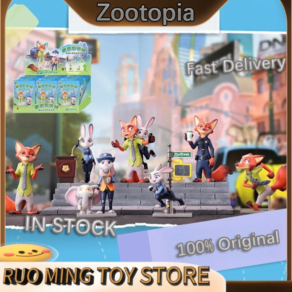 

Zootopia Story Blind Box Figurines Featuring Judy Rabbit Nick Fox Figurine Doll Tabletop Toy Ornament Collectible Model Kid Gift
