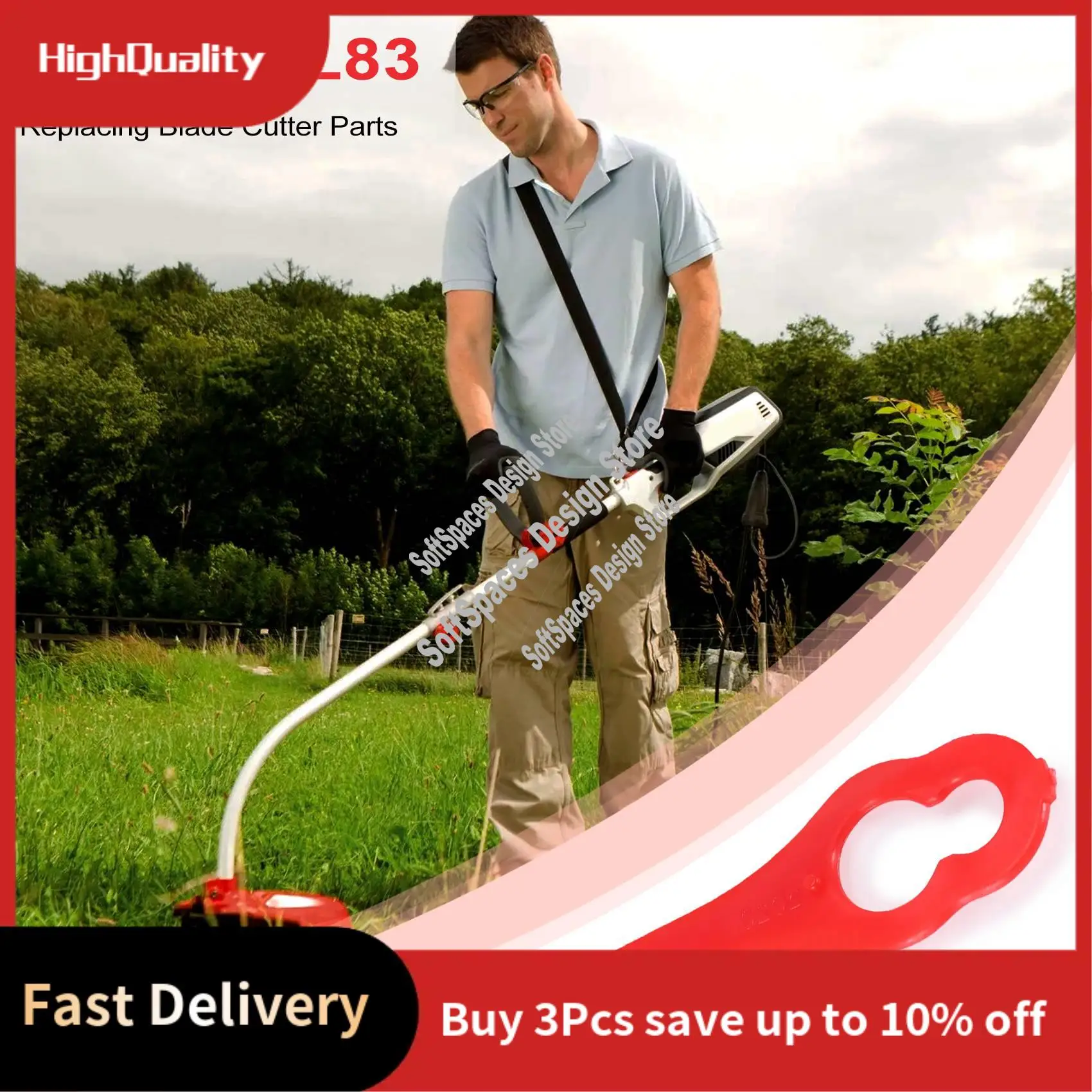 A51M-80Pcs Replacement Grass Trimmer Blades Spare Part Lawn Mower Cutting Blades Cutter Tool