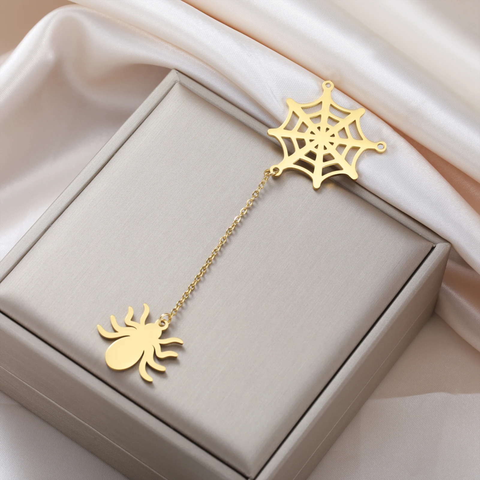 1 قطعة قلادة الهالوين قلادة شبكة العنكبوت مع سحر العنكبوت للمجوهرات القوطية ذاتية الصنع إكسسوار غامض #2