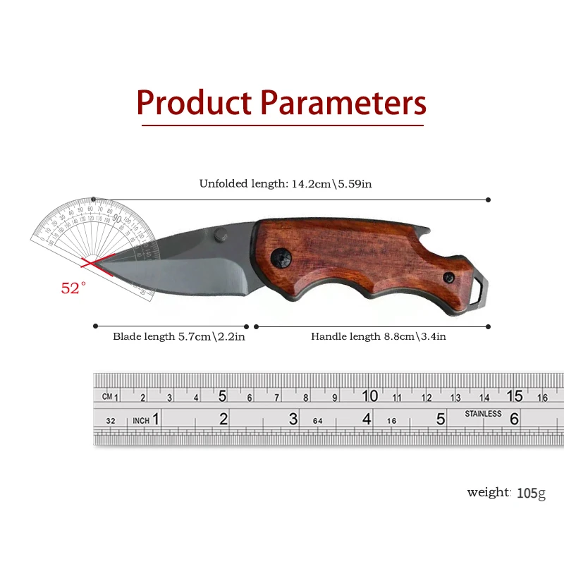 Redwood Outdoor Vouwmes, Bergbeklimmen, Zelfverdediging, Camping Mini Scherp Zakmes, Edc Multitool