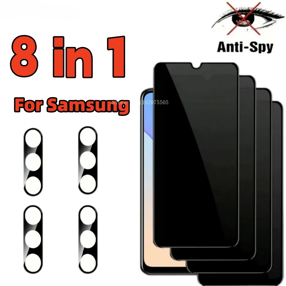 6IN1 Privacy Glass and Lens Film for Samsung Galaxy A04/A05/A06/A13/A14 /A15 /A16/A25 /A33 /A34/A35/A36/A53 /A54 /A55/A56 Series