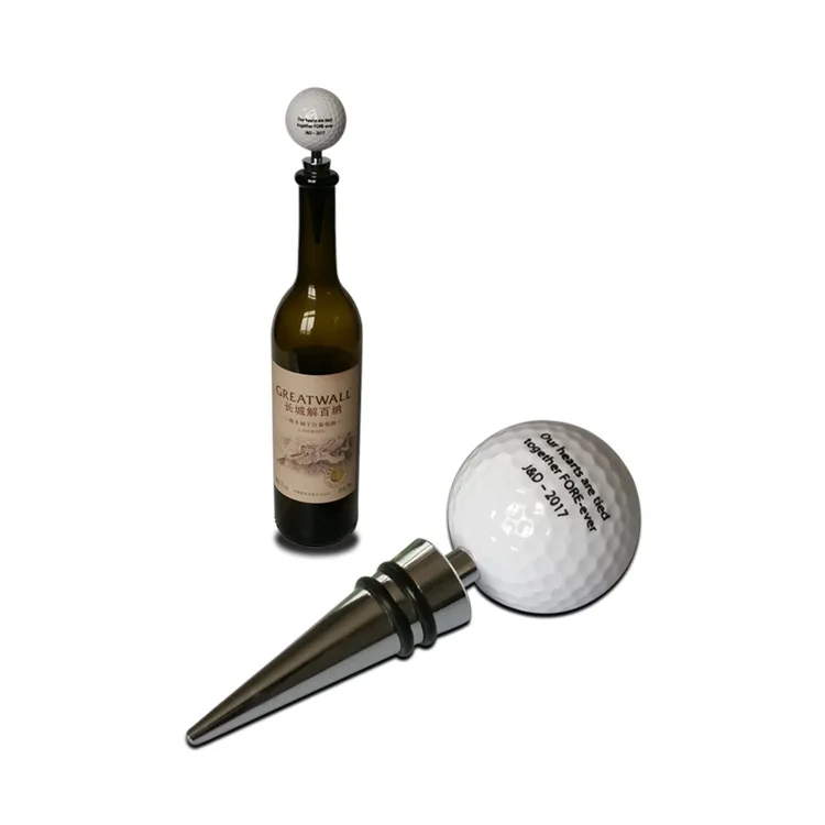1 قطعة كرة جولف النبيذ مثبت زجاجي سبيكة كرة جولف النبيذ مثبت زجاجي مع صندوق 11.2X4.2X4.2 سنتيمتر سدادات زجاجات المشروبات البيرة