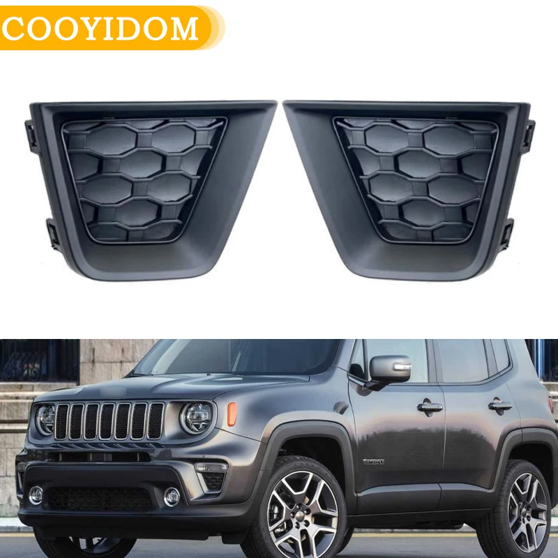 Voor Jeep Renegade 2019-2023 Mistlamp Cover Frame trim 6VQ41TZZAA 6VP53LXHAA 735715849 735715850   Bezel Cover voor automatische grille