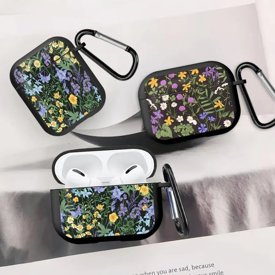 Midnight Flower Clusters Case For Airpods Pro Pro3 1 4 2 Pro2 3 Earphone Cases Cover