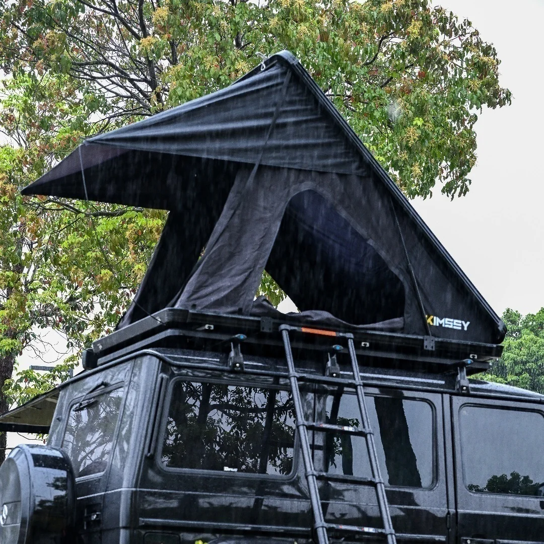 

UTV&ATVEconomical Practical Custom Off-road Pickup Camper Aluminum Hard Shell Triangle Outdoor Camping Car Roof Top Tent