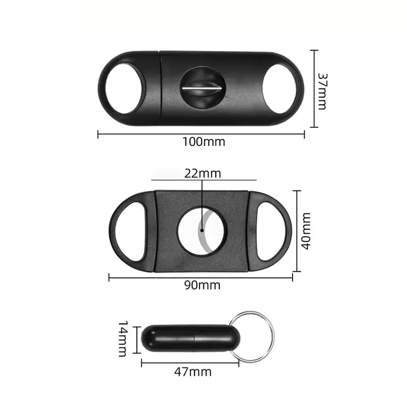 Cigar Cutter Set Three-Piece Cigar V Cutter Puncher Double-blade Guillotine Cutter Cigar Accessories Tool Gift For Smokers