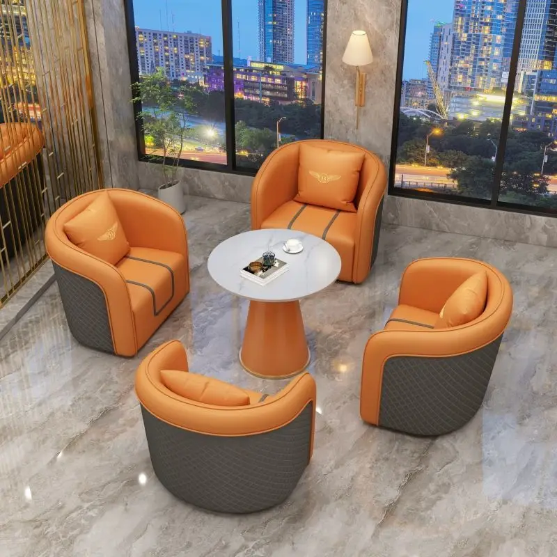 Custom Coffee Shop Rest Area Reception Sofa Minimalist New Modern Sofa High-end Simple Double Sofa