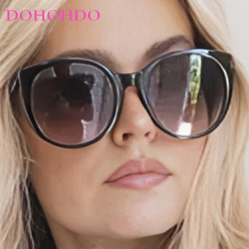

Vintage Big Frame Cat Eye Women Sunglasses For Trendy Luxury Brand Designer Men Outdoors Travel Driving Sun Glasses Unisex UV400