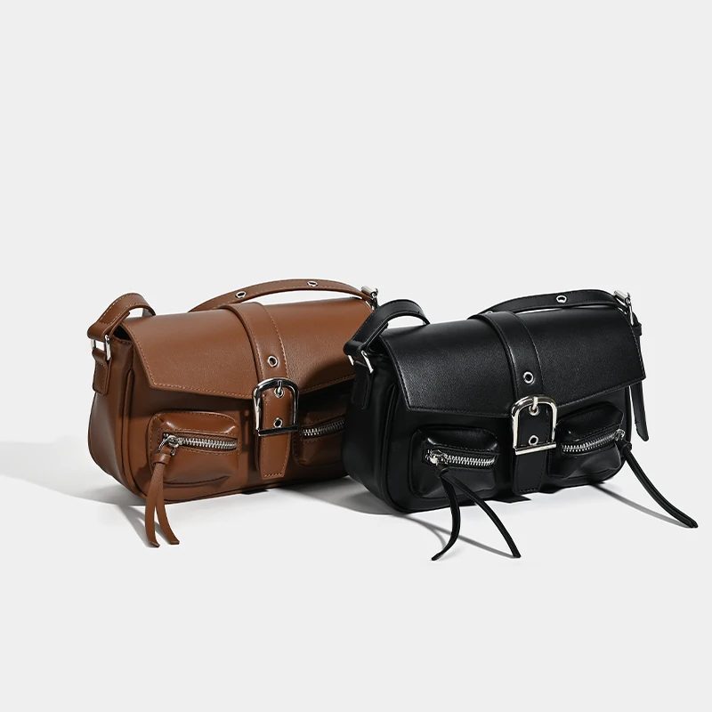 

Y2K Sweet Cool Girl Motorcycle Bag Punk PU Leather Multifunctional Casual Shoulder Cross Bag for Commuter Fashion Design 2025
