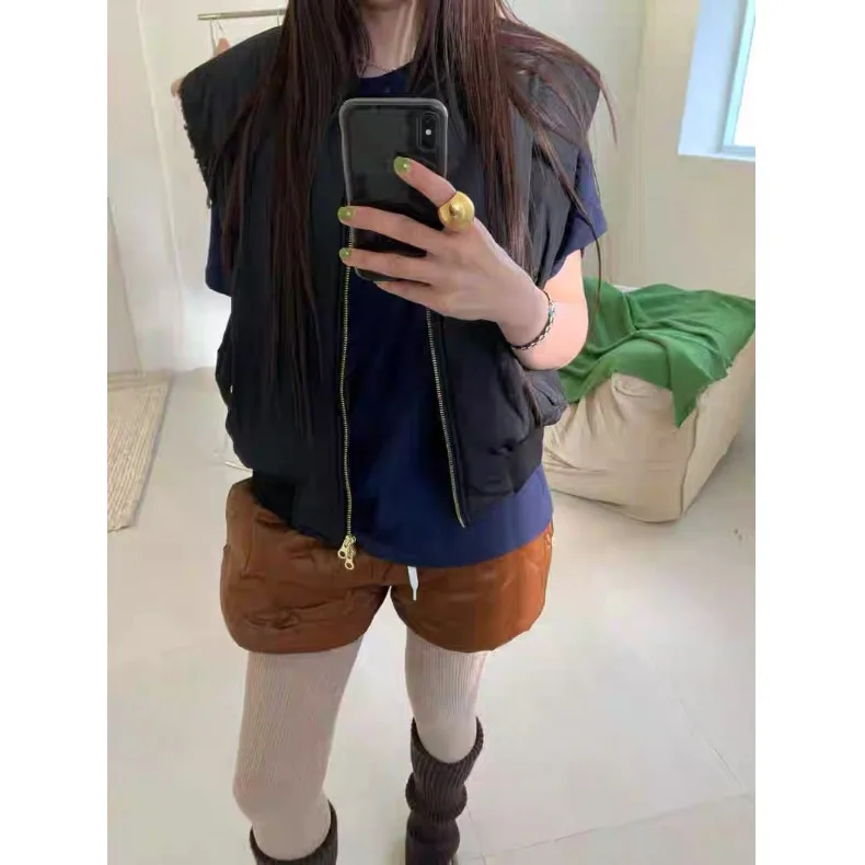 Versatile gilet in pelliccia di agnello intrecciata Capispalla Faionable Maglione da donna coreano Sle adatto a tutte le stagioni e Ocns