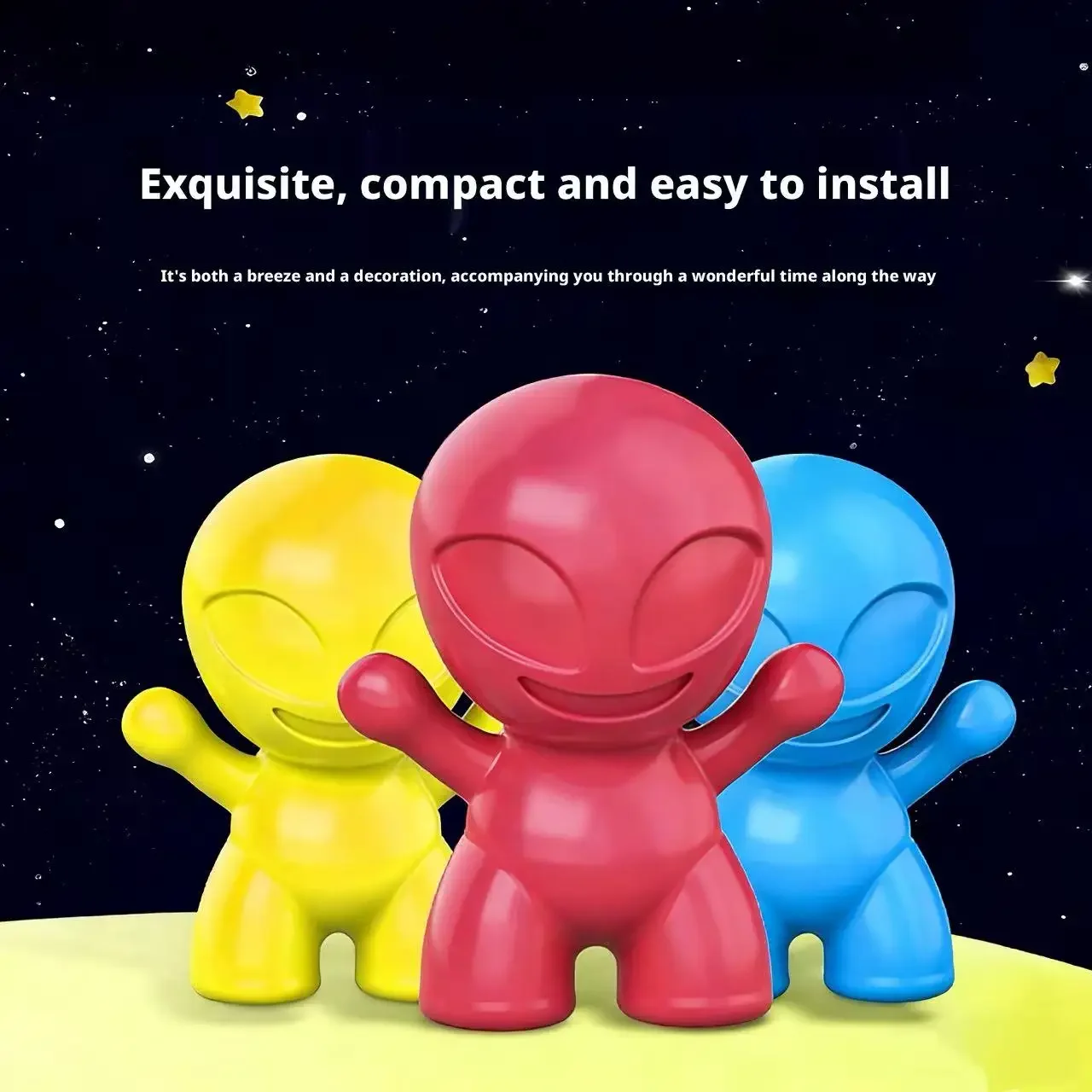 

Creative Mars Kid Car Solid Air Freshener Air Vent Decoration Removes Unpleasant Odors Freshens Air No Chemical Ingredients