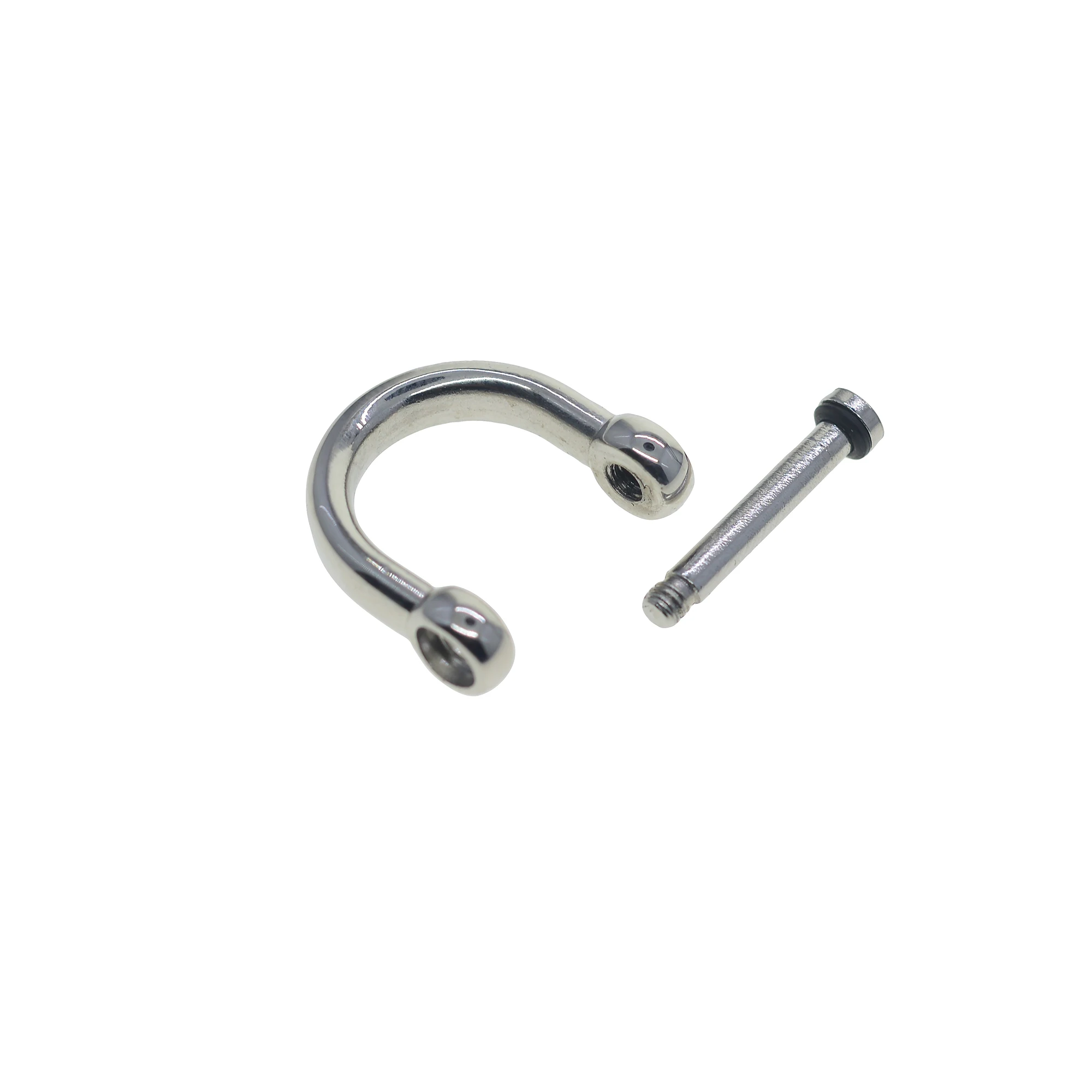 mirror polished small mini 0.5inch stainless steel Screw lock bow U D Shackle Joint Connector FOB KeyChains DIY hooks